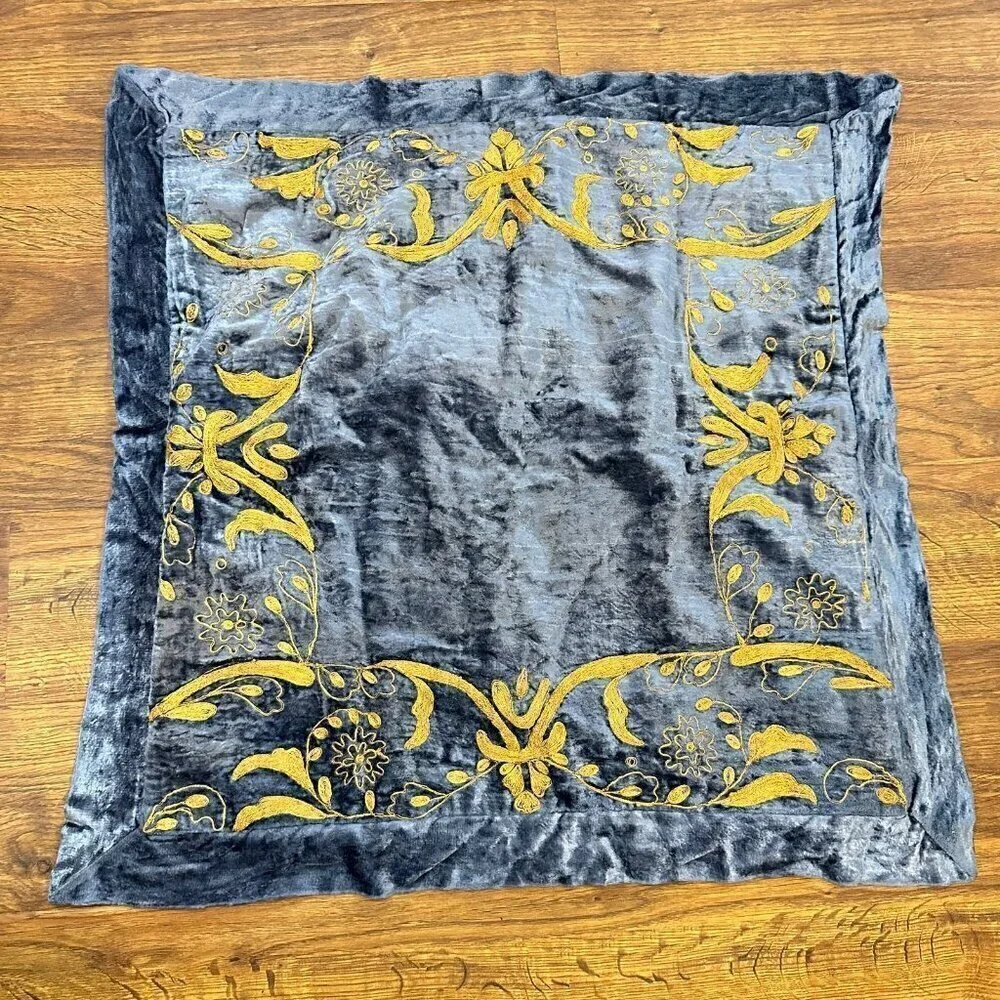 Velvet embroidered euro shams